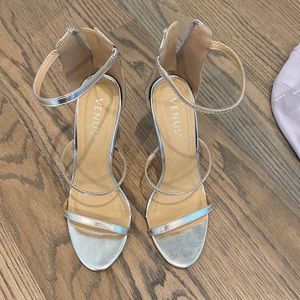 Venus Silver Strap Heels